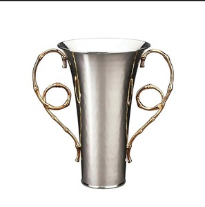Pot de fleurs côtier en laiton finition nickel antique, dernier modèle, fait main, en gros, pour décoration de table de Noël, personnalisable - Product Image 3