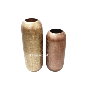 Jarrones de flores grandes y modernos con acabado en cobre y latón, estilo decorativo para bodas, para decoración de pisos de bodas y hoteles, jarrón de metal. - Product Image 6