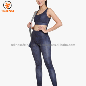 ชุดเสื้อผ้าโยคะสำหรับผู้หญิงชุดออกกำลังกายออกกำลังกายน้ำหนักเบาระบายอากาศได้ดีประกอบด้วยบราเลกกิ้งเอวยางยืด - Product Image 4