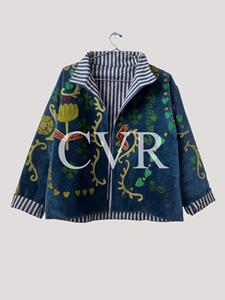 เสื้อโค้ทกำมะหยี่ปักลายดอกไม้ คอตั้ง แขนยาว ไซส์ใหญ่ สำหรับผู้หญิง สไตล์ลำลอง ใส่ได้ในฤดูใบไม้ร่วง - Product Image 2