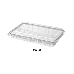 Trên toàn thế giới giao hàng 500cc nhựa bị rò rỉ bằng chứng container dùng một lần bị rò rỉ-bằng chứng món tráng miệng container với nắp phẳng trong kho nhựa B