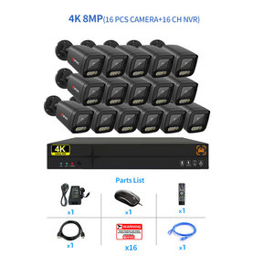 16CH CCTV Hệ thống Camera 4K 8MP PoE IP Camera 25FPS 8 kênh NVR video giám sát hệ thống xe Phát Hiện Hình người phát hiện - Product Image 2
