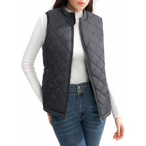 Gilet d'hiver unisexe épais et uni avec fermeture éclair, logo personnalisé, doublure en lin réversible, sans manches, long, avec capuche - Product Image 1