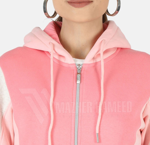 ชุดวอร์มแฟชั่นสำหรับผู้หญิงกางเกงวิ่งพร้อมแจ็กเก็ตผ้าฝ้ายสวมใส่สบายโลโก้ตามสั่ง - Product Image 4