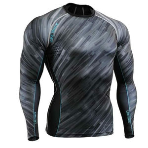 OEM diseño de compresión de secado rápido de manga larga Rashguards sublimación impresa hombres BJJ Rash guards venta al por mayor tasa OEM transpirable - Product Image 1