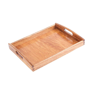 Bandeja Rectangular de Madera de Mango Natural de Alta Calidad con Asas Recortadas, Bandeja Decorativa para Mesa para Uso en el Hogar y Hoteles - Product Image 6