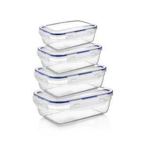 Boîte de conservation alimentaire rectangulaire hermétique de 2400 ml, sans BPA, en plastique PP, anti-fuite, transparente - Product Image 2