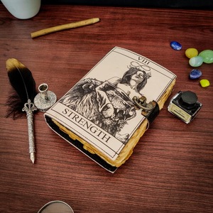 The strength Leather Journal Libro de bocetos de sombras encuadernado de cuero hecho a mano antiguo Gran regalo para hombres y mujeres - Product Image 5