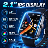 Montre connectée, tracker d'activité, écran tactile IPS 2,1 pouces, fréquence cardiaque, suivi du sommeil, suivi des pas, sans fil, avec plus de 50 modes sportifs pour iOS