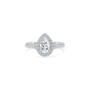 Anillo en forma de pera de plata 925 con diamante americano de 1 quilate - Product Image 3
