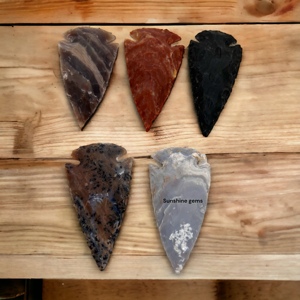 Ágata India Punta de flecha de obsidiana hecha a mano de 2,5 pulgadas Punta de lanza de ágata pequeña para caza - Product Image 4