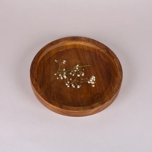 Bandeja de Servir de Madera Personalizable con Cuerpo Completamente de Madera, Bandeja de Servir de Madera para Comida y Cena con Diseño Flotante - Product Image 2