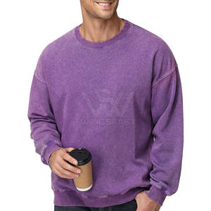 เสื้อสเวตเตอร์ซักกรดแบบลำลองเสื้อสเวตเชิ้ตซักแบบมีกรดเสื้อสเวตเตอร์ลำลองคุณภาพสูงออกแบบโลโก้ได้ตามต้องการ - Product Image 3