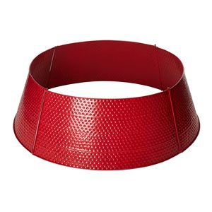 Elegante collar de árbol de metal martillado rojo de Navidad con soporte y accesorios Decoraciones festivas navideñas - Product Image 1