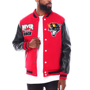 Baseball bomber Embroidery Men's College Varsity Outerwear <b>Jackets</b> Polyester Full Sleeve Windproof Button Coated Fashion <b>Jacket</b> - Product Image 1