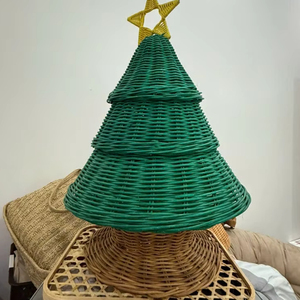 Fábrica decorativa 35x60cm ratán árbol de Navidad lámpara de mesa rectángulo festivo mimbre artesanía regalos para fiestas Eventos Cumpleaños - Product Image 1