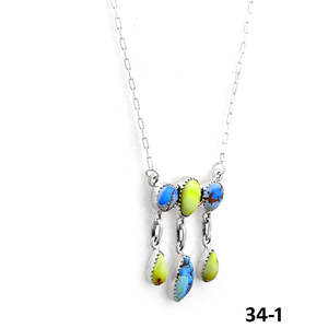 Collier artisanal en turquoise du sud-ouest avec Palomino et Golden Hills, orné d'argent sterling - Product Image 3