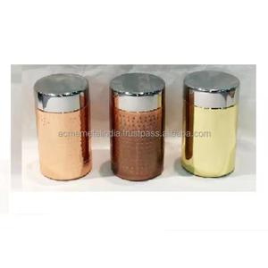 Hammered Metal <b>Storage</b> Containers With Colorful Lids Perfect for Stylish Food <b>Storage</b> and <b>Kitchen</b> Organization - Product Image 5