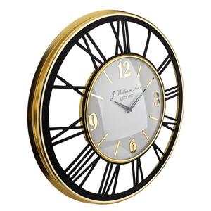 Handicrafts Round Gold Frame Metal Wall <b>Clock</b> Roman Number Patterns Living Room Bedroom Decoration Luxury <b>Clocks</b> Home Decor - Product Image 1