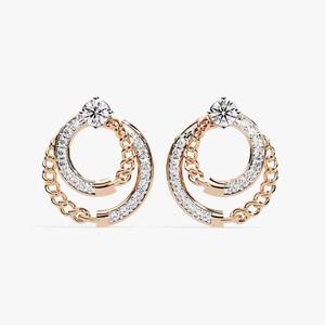 Boucles d'oreilles élégantes en or jaune 10 carats avec diamants ronds cultivés en laboratoire VS Clarté Haute demande Bijoux abordables pour femmes - Product Image 1