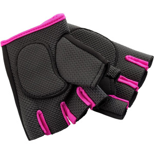 ถุงมือหนังยกน้ำหนักแบบยูนิเซ็กส์สำหรับผู้หญิงถุงมือออกกำลังกายปิดครึ่งนิ้วสีชมพูสีดำ - Product Image 5