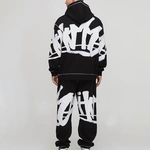 Chándal de hombre con capucha, diseño 2 en 1, con logo estampado y lavado ácido, estilo urbano, transpirable, de alta demanda para invierno, venta al por mayor, a la moda - Product Image 6