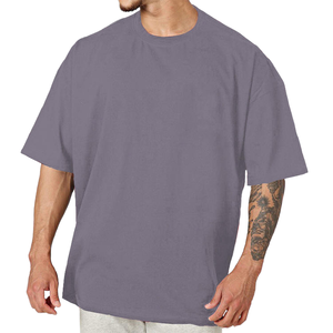 Logotipo personalizado respetuoso con el medio ambiente botón suelto camiseta lisa cuello al por mayor 220 Gsm Spandex/poliéster de gran tamaño Boxy Dtg personalizado en caja - Product Image 1