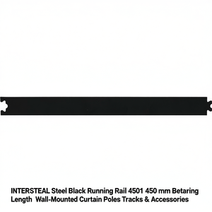 INTERSTEEL Rail de rideau mural en acier noir 4501, longueur de roulement 450 mm, pour tringles à rideaux, rails et accessoires - Product Image 3
