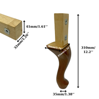Pieds de meubles en bois massif style Queen Anne, durables, pour l'extérieur, la chambre, l'appartement, le salon, les tables, les canapés, usage hospitalier, OEM Vietnam