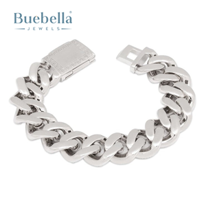 Venta caliente 18MM 18K chapado en oro 925 Plata VVS moissanita y Baguette helado Miami pulsera de eslabones cubanos - Product Image 6