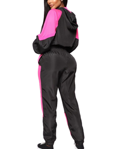 Ensemble de survêtements coupe-vent pour femmes de la meilleure qualité en gros Deux pièces Pull à demi-fermeture éclair Ensemble coupe-vent Pantalon et veste 2026 - Product Image 2