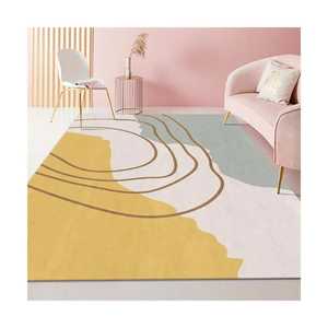 Tapis moderne fait main en coton de haute qualité, motif abstrait, boucle coupée, poils ras, adapté aux animaux domestiques, antidérapant, 1 pièce, usage commercial, salon - Product Image 2