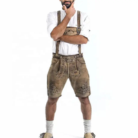 Ensemble de costume bavarois allemand Trachten pour homme, comprenant un Kniebund Lederhosen brodé, une chemise et des chaussettes (ensemble de costume pour l'Oktoberfest)