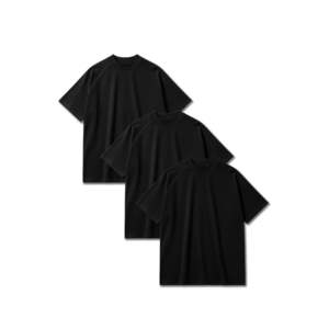 Paquete de 3 Camisetas Raglán Negras R32, 220GSM, Tejido de Punto Orgánico GOTS, Estilo Urbano, Diseño Liso, Pago TT - Product Image 1