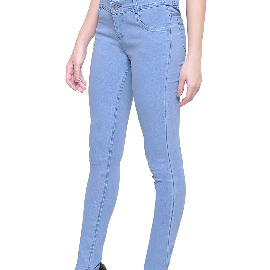 Slim Fit Plain Blue Jeans Denim Pant Pencil Straight Tight Womens Denim Pants Blank Outdoor Wide Leg High Waist Pants For Girls