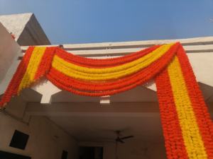 Marigold Bandarwal Fleur Artificielle Sud Indien De Mariage Décor À La Maison Porte Valance Réutilisable pour La Fête Des Mères Saint Valentin - Product Image 4