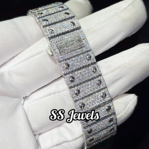 Luxury VVS Moissanite Red Dial <b>Watch</b> Iced Out Bling Custom <b>Mens</b> Jewelry Viral Hip Hop Style Bustdown Hip-hop <b>Watches</b> - Product Image 2