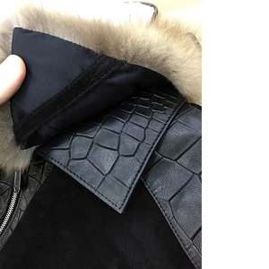 Chaqueta de Invierno para Hombre, de Cuero Genuino con Piel de Serpiente, Cuello Alto, Logotipo Frontal, Transpirable, Ecológica, con Forro de Bambú Vintage - Product Image 4