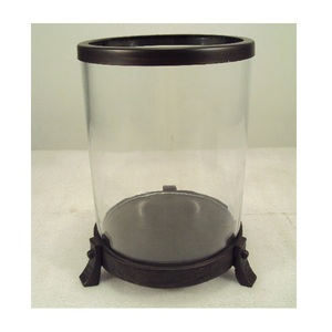 Bougeoir ouragans en verre transparent de taille mini avec support noir pour décor de table de noël de fête décorative à la maison - Product Image 5