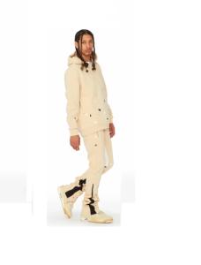 Offre Spéciale personnalisé hommes 2 pièces évasé survêtements Vintage grande taille à la mode Streetwear hiver amical respirant thermique - Product Image 5