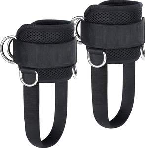Correas de tobillo acolchadas de neopreno y nailon negro y rosa ajustables Protección de máquina de cable de fitness para gimnasio con neopreno para entrenamientos de gimnasio - Product Image 5