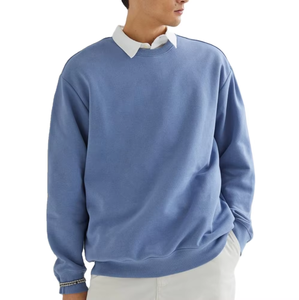 Venta caliente High Street Style Custom Logo Sudadera Tallas grandes Sudaderas con cuello redondo con cremallera Diseño Bordado Precio al por mayor - Product Image 6