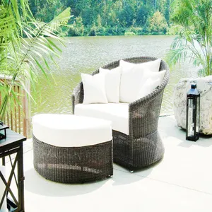 Sunbed For Convenience Outdoor Garden Furniture Leisure Rattan Round Sunbed Rattan Luxury Poly Rattan Bed Suitable For Outdoors