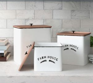 White Galvanized <b>Storage</b> <b>Container</b> With Coastal Animal Pattern Ideal For <b>Kitchen</b> Pantry Home And Coastal Theme Party Uses - Product Image 6