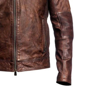 Chaqueta ligera de cuero genuino para hombre, nuevo estilo 2025, ajuste Regular con cuello levantado, abrigo de invierno a la moda con logotipo frontal - Product Image 6