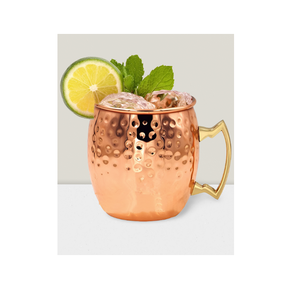 Meilleures ventes de bonnes tasses de mule de Moscou en cuivre personnalisées tasse de mule de voyage de forme ronde martelée solide fabriquée en Inde - Product Image 1