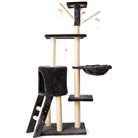 Centre d'activités pour chat moderne, écologique et durable, arbre à chat, griffoir, perchoir, lit, échelle d'escalade, utilisation intérieure, en carton facile à assembler