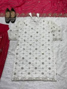 Ensemble Salwar Patiala pour Femme, Tenue de Soirée, Haut et Dupatta de Créateur, en Faux Georgette Lourd avec Broderie de Paillettes de 5mm, Style Bollywood, Été - Product Image 5