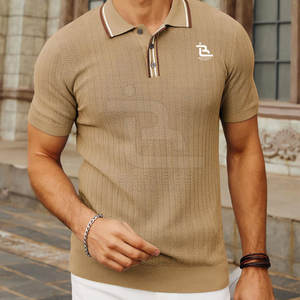 Personnalisé pour Polo T-Shirt 100% Coton Nouveau Style Texture Solide Tricot Conçu et fabriqué sur commande - Product Image 3