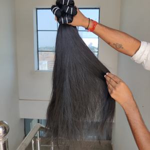 Vagues brésiliennes non transformées sud de l'Inde Cuticule vierge crue alignée HD dentelle lâche couleur naturelle profonde Remy Extensions de cheveux - Product Image 5